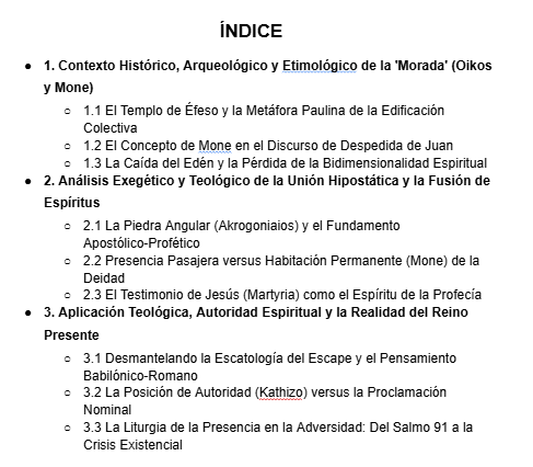 indice - libro donde habita Dios