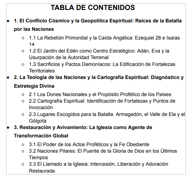 Indice - Sanando las Heridas de las Naciones